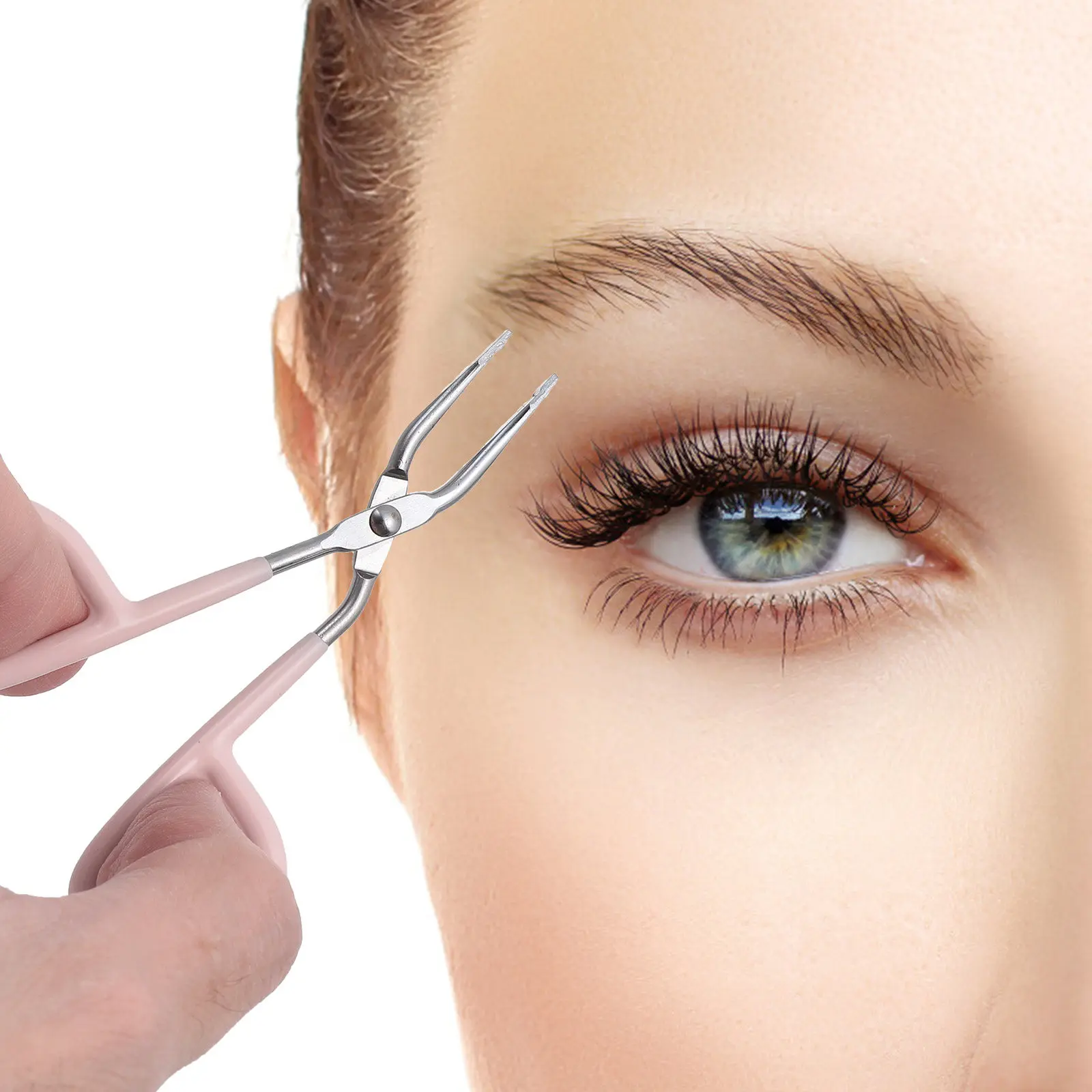 6Pcs Stainless Steel Eyebrow Tweezers Scissors Shape Portable Eyebrow Clip Tweezers Tool Professional Use