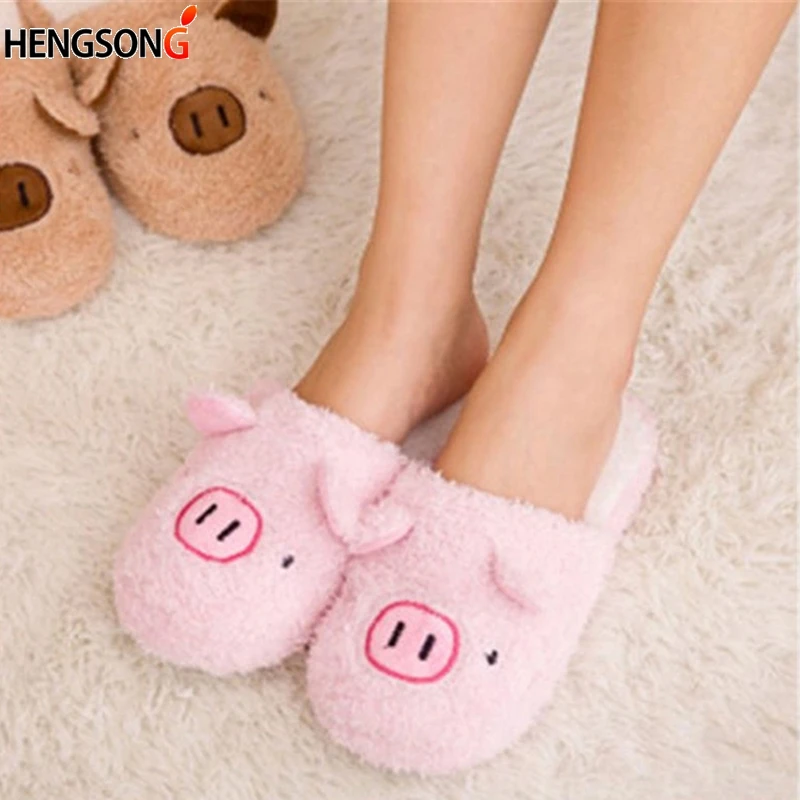 New Winter Women'S Slipper Home Shoes For Women Chinelos Pantufas Adulto Fashion Lovely Bear Pig Indoor House Slippers With Fur