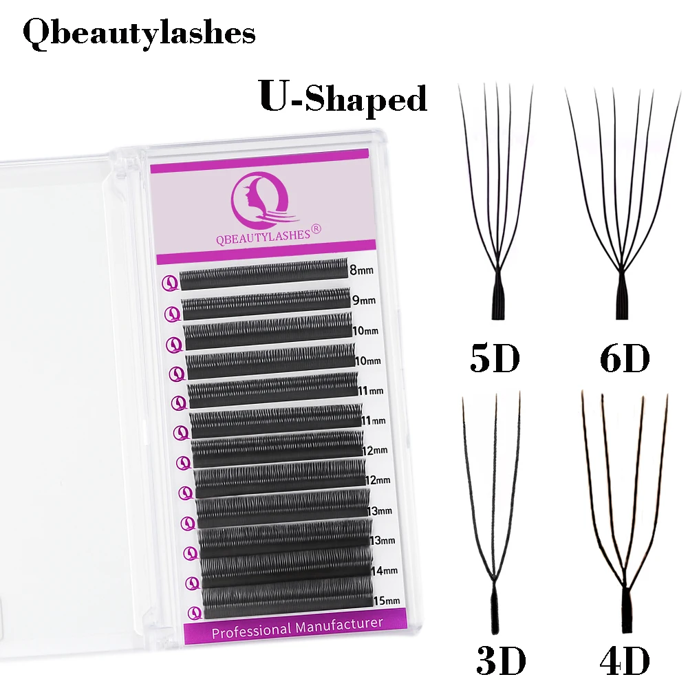 

Qbeautylashes U Shaped 3D 4D 5D 6D W False eyelash YY Eyelashes extensions Premade Volume Fans Lashes makeup tools