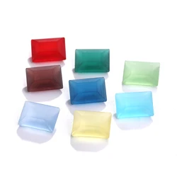 10x14mm Rectangle Shape Rhinestones Matting Color Pointback Glass Beads Glue On Charms Clothes Jewelry Making Accessories