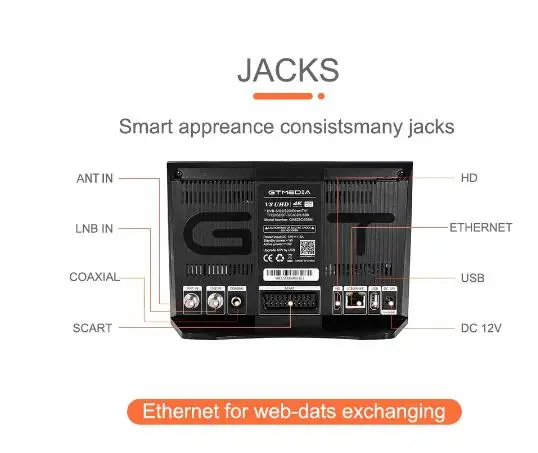 Imagem -04 - Gtmedia-uhd Receptor de Satélite Decodificador de tv 4k Dvb-s2 S2x Dvb-t2 Dvb-c Biss Chave Powervu Atualização Wifi 2.4g v8 Genuíno