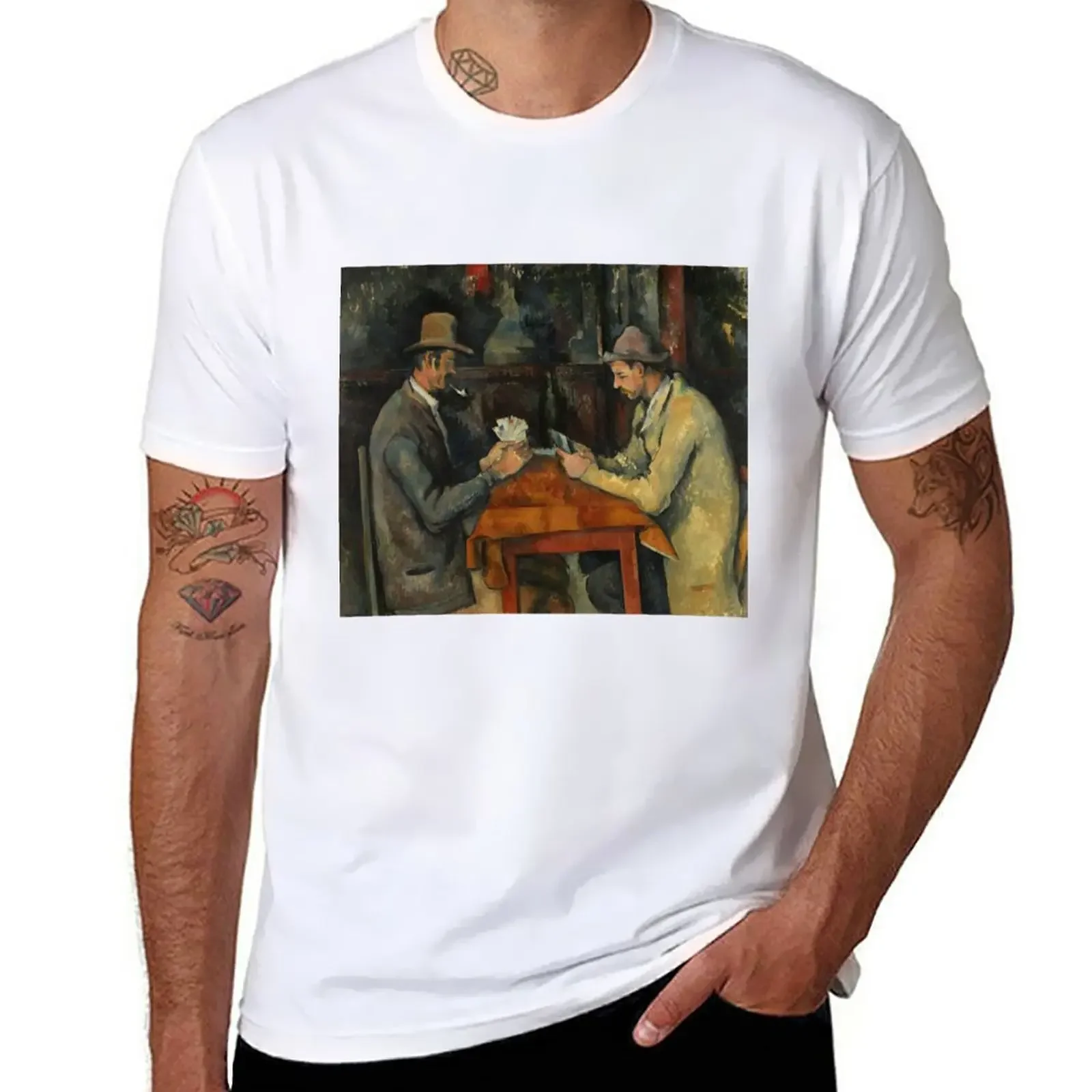 

New Paul Cézanne - The Card Players (1893) T-Shirt vintage t shirts sweat rapper graphic tees sports fans shirts graphic tee men