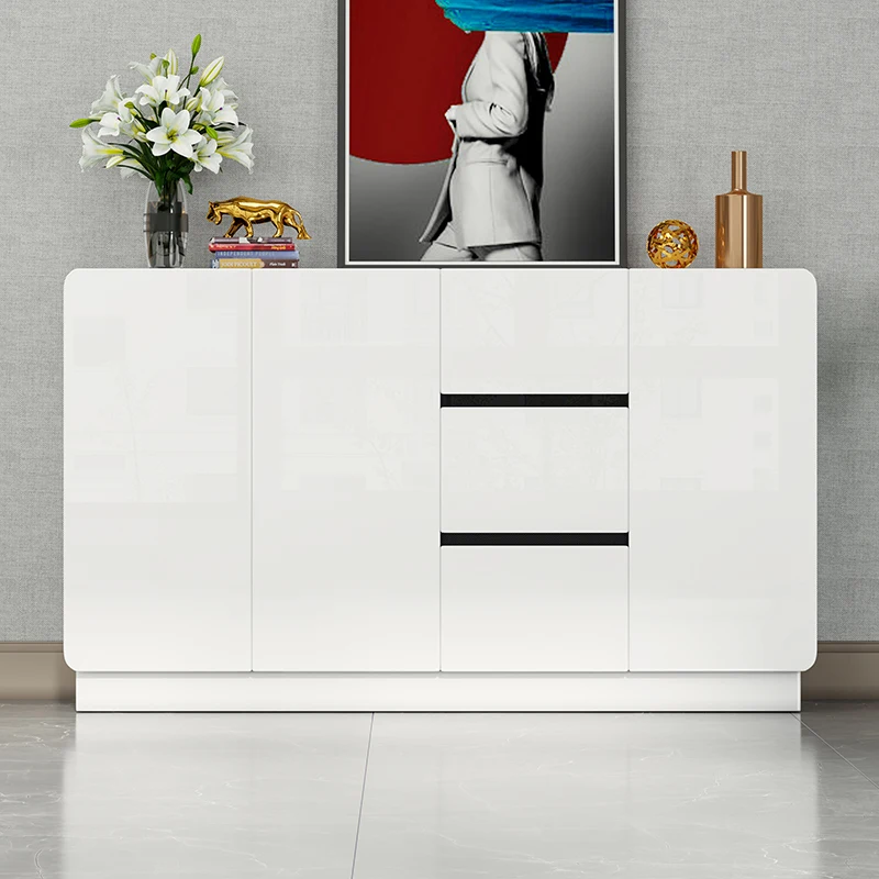 Hot Seller With Tableware Display Cabinet Living Room Sideboard High-end White Wooden Modern Minimalist Lockerpromote sales