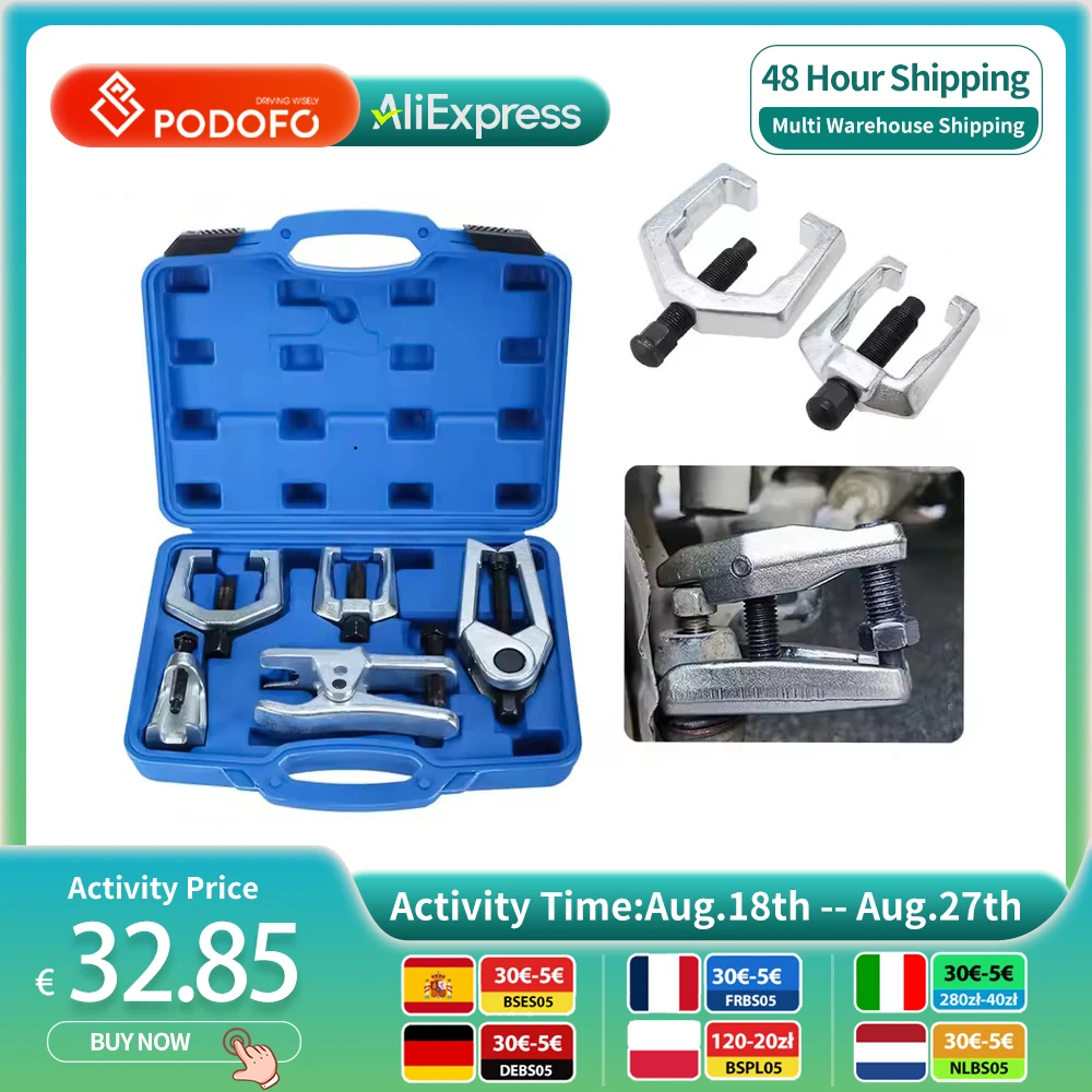 Podofo 5 pz/set Strumento di Rimozione Testa A Sfera Multifunzionale Estrattore Testa A Sfera Per Auto Braccio Oscillante Inferiore Tirante Testa A Sfera Estrattore