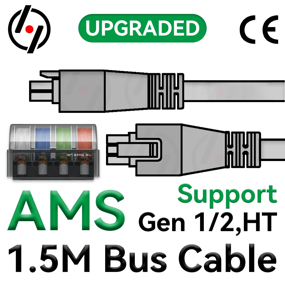 For Bambu Lab AMS/AMS 2 Pro/AMS HT 1.5M 6-pin Bus Cable For X1/P1/H2D Series 3D Printer