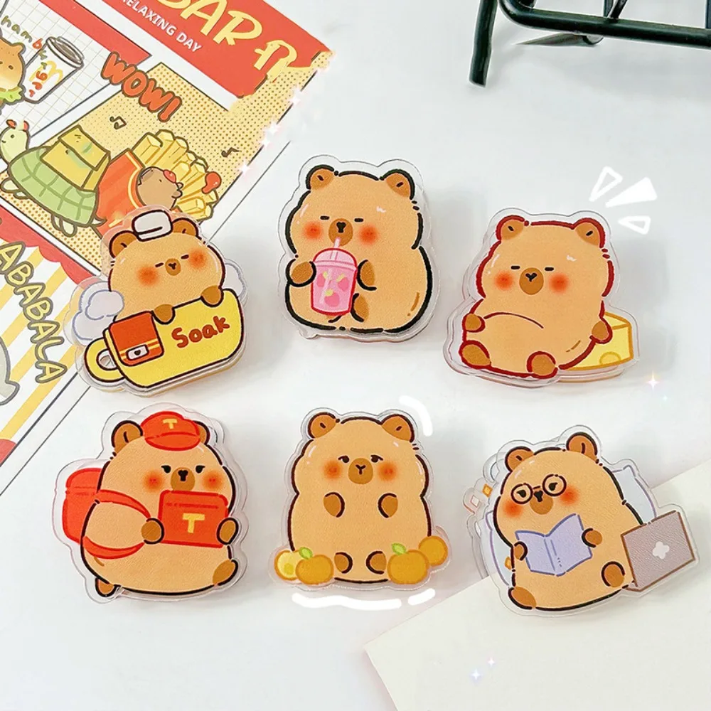 

Sealing Clamp Capybara Capybara PP Clip Paperclip Decorative Cartoon Memo Clip Cartoon Bookmark Acrylic Paper Clip Photo Clamp