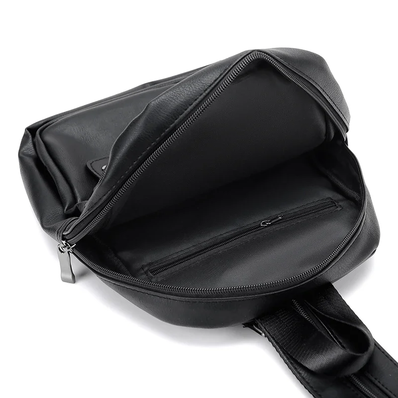 Sac à dos décontracté en cuir PU pour hommes, petit sac de poitrine, sacs à dos à bandoulière pour hommes, bonne qualité, affaires, initié