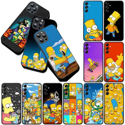 Funda de Silicona Suave con Diseño de los Simpson para iPhone 17 Pro, XS Max, Air 6, 7, 8 Plus, 5, SE 2022, SE2, 17E