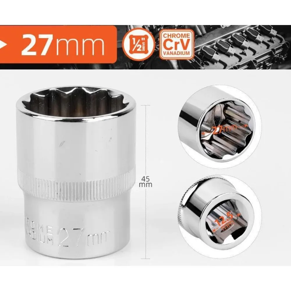 1/2 inch ratelratel sleutel 8-32mm, 12-punts korte dop, 12-tands dopset voor auto reparatie handgereedschap