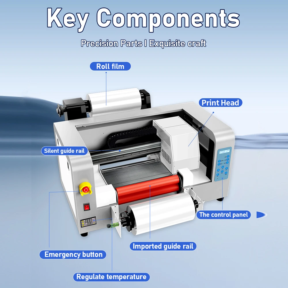 Stampante A3 UV DTF Dual XP600 Stampante per adesivi 2 in 1 Stampante per trasferimento adesivi UV DTF Macchina da stampa per tazza Tappo di vetro