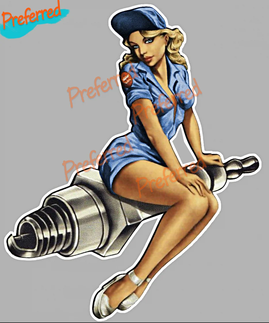 أجزاء Studebaker و S Pinup محطة تعبئة البنزين Rund 20 سنتيمتر Aufkleber ملصق سيارة عتيق ملصق ديكور مقاوم للماء PVC