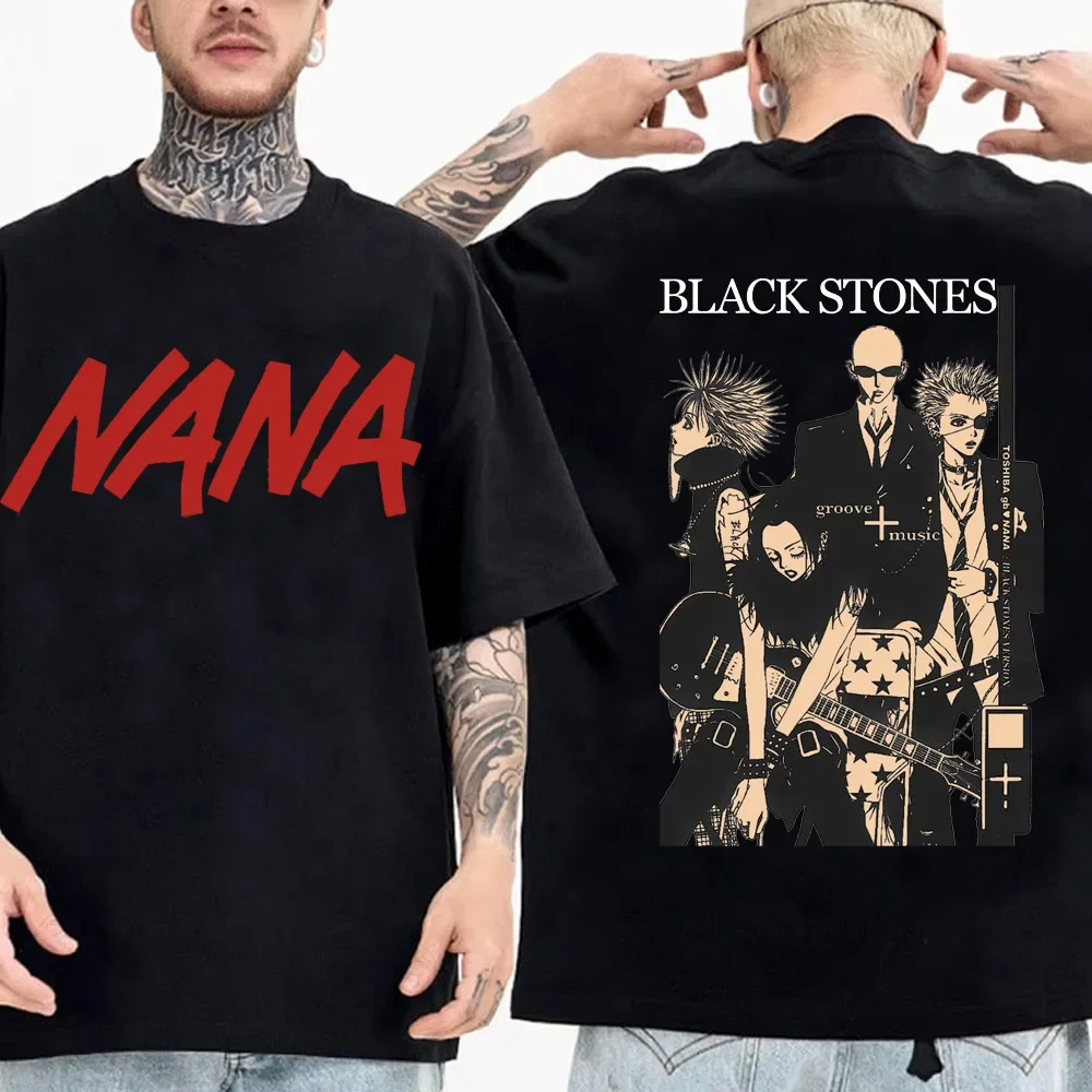 Nana Osaki Bedrucktes Cartoon-Anime-T-Shirt Sommer Unisex Kurzarm Baumwolle Harajuku Streetwear Mode Damen Herren T-Shirt – Detail 4