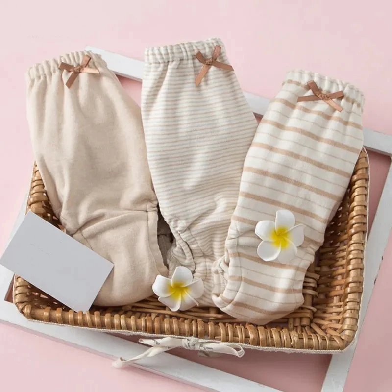 3X ABDL Adult Baby Bloomers Cotton Cute Panties Stripe Print Bow High Waisted Underwear Soft Comfortablet Training Couple Briefs
