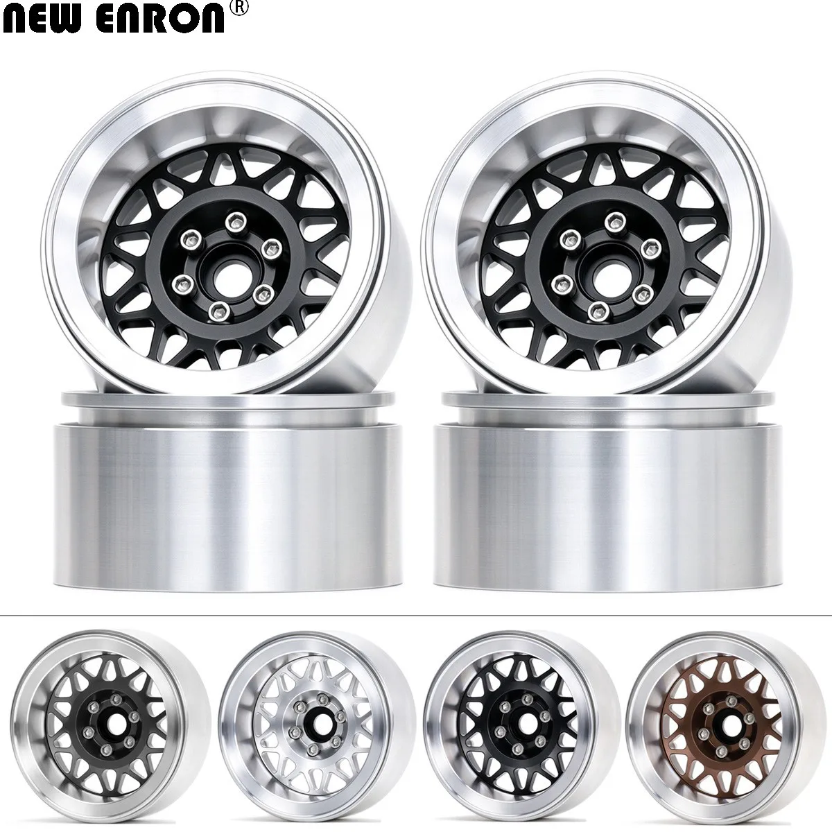 Aluminum Beadlock Wheel Rim 12mm Hub For RC Car 1/10 RC 2.2" Rock Crawler SCX10 TRX4
