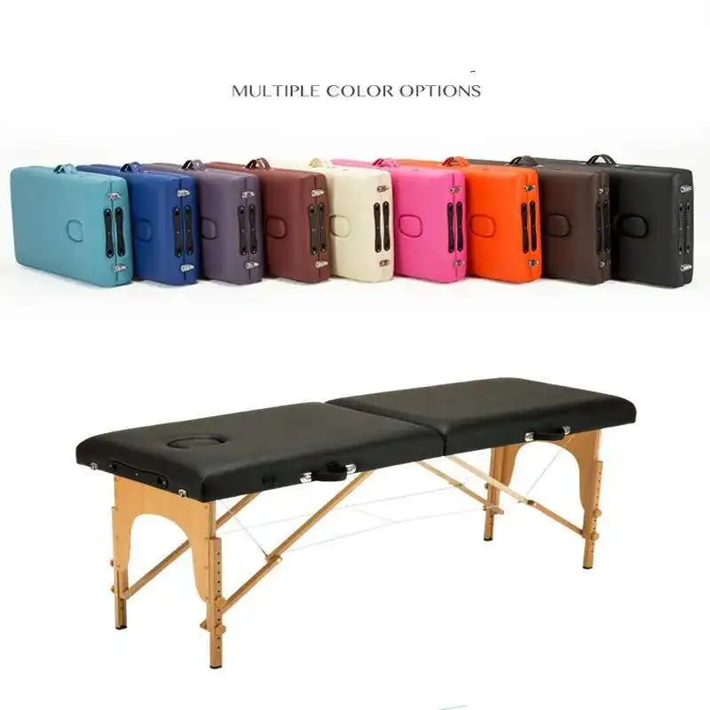

Folding Beauty Salon Bed Professional Portable Spa Massage Tables Foldable with Bag Salon Furniture Wooden 185x60/185x70cm