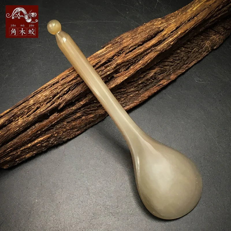Horned Yak Horn Beauty , Acupoint Massage Stick, Gua Sha Board