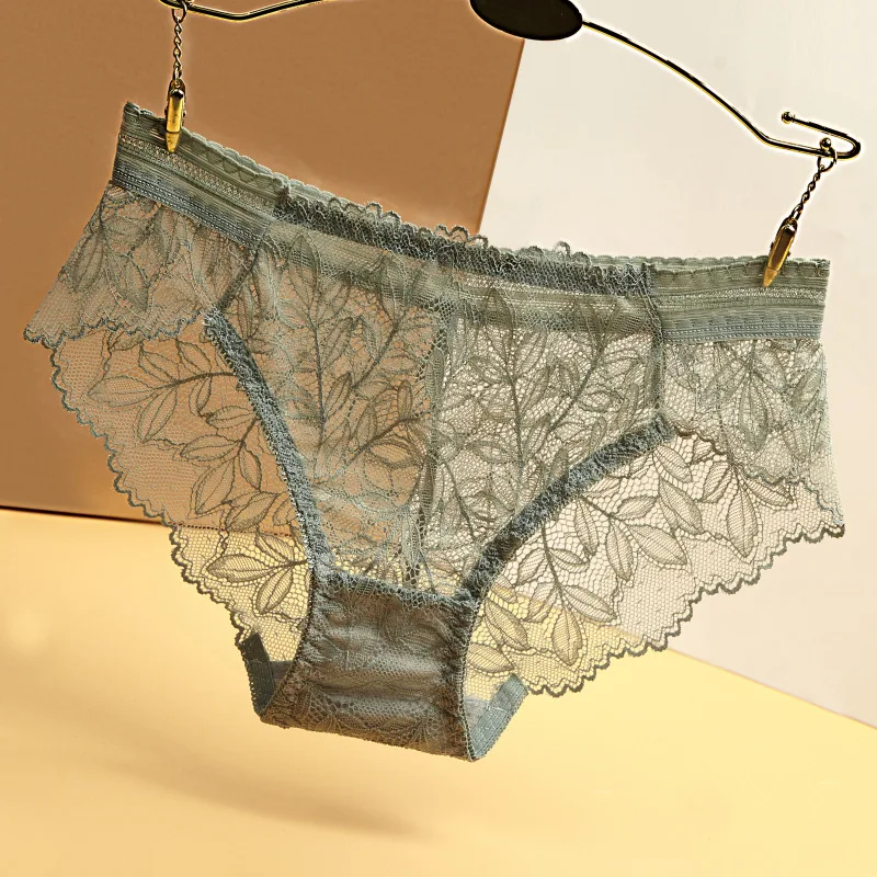 Women's Panties Sexy Transparent Hollow Out Lace Flower Pattern Translucent Breathabl Underwear Daily Comfort Intimates