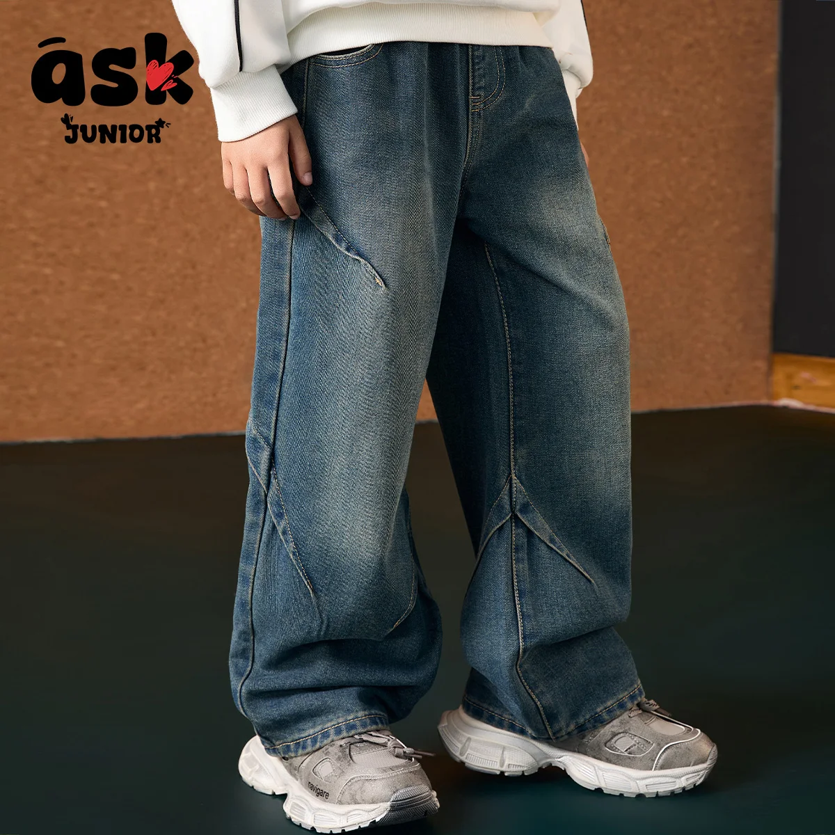 الأطفال والفتيان الربيع أضعاف تصميم الرياضة عارضة الجينز المستقيم #4