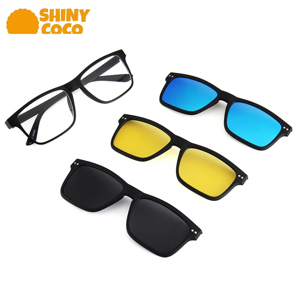 

ShinyCoCo Luxury Brand Detachable Laminated Polarized Sunglasses Night Vision Magnetic Case Sunglasses Sun Protection Sunglasses