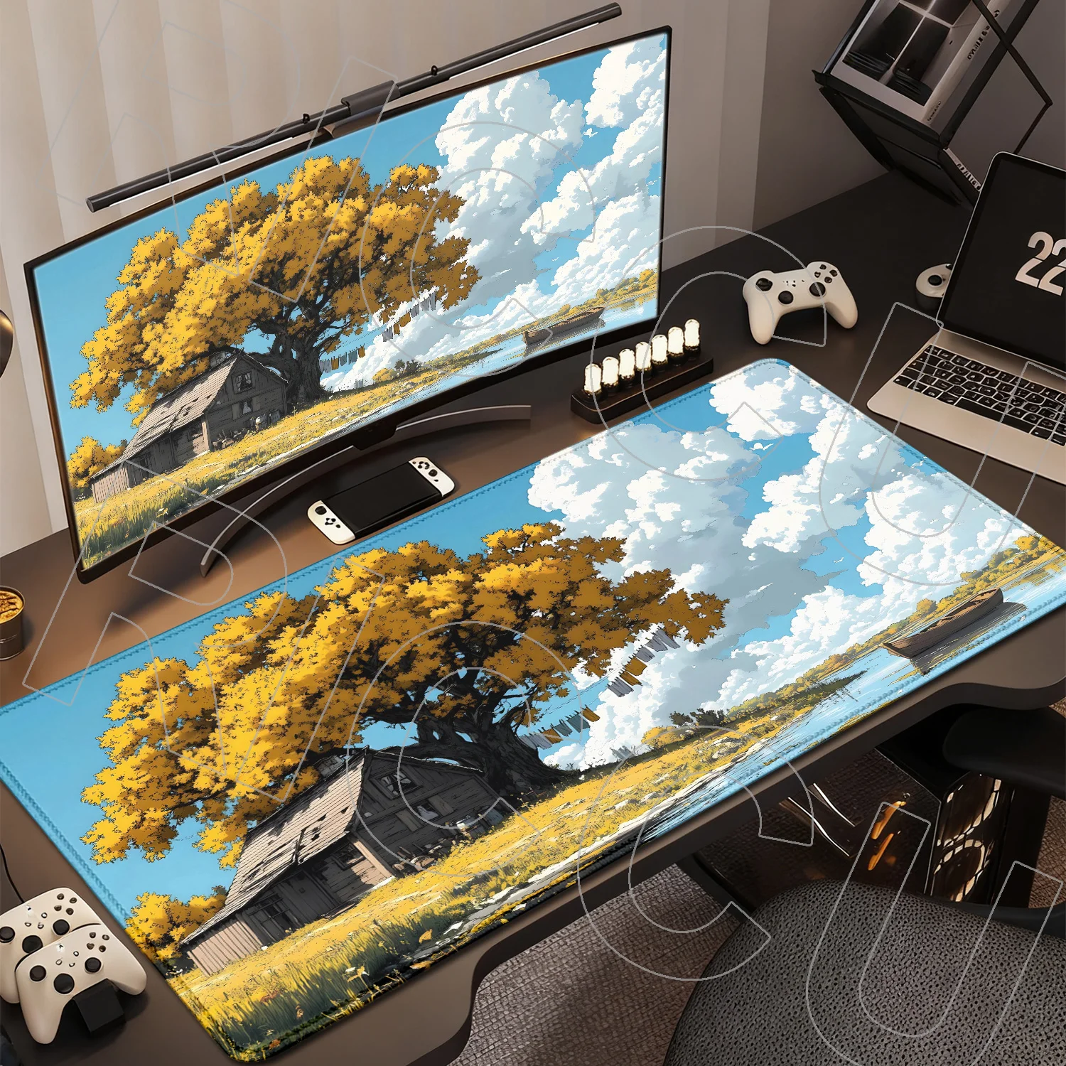 

HD yellow Aesthetics Forest Trees Mouse Pad Rug Gaming Large Computer Custom Mousepad XXL Carpet Laptop Desktop expand Desk Mat