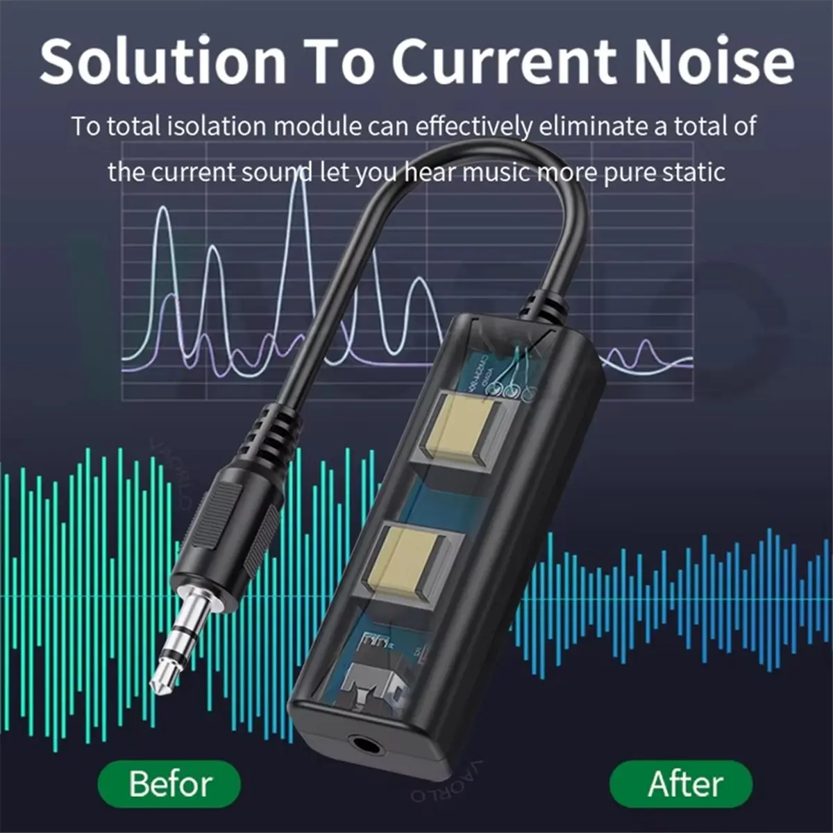 Friendly!3.5mm AUX Audio Anti-Interference Ground Loop Noise Filter Lsolator Cancelling for Home Stereo Car Audio System