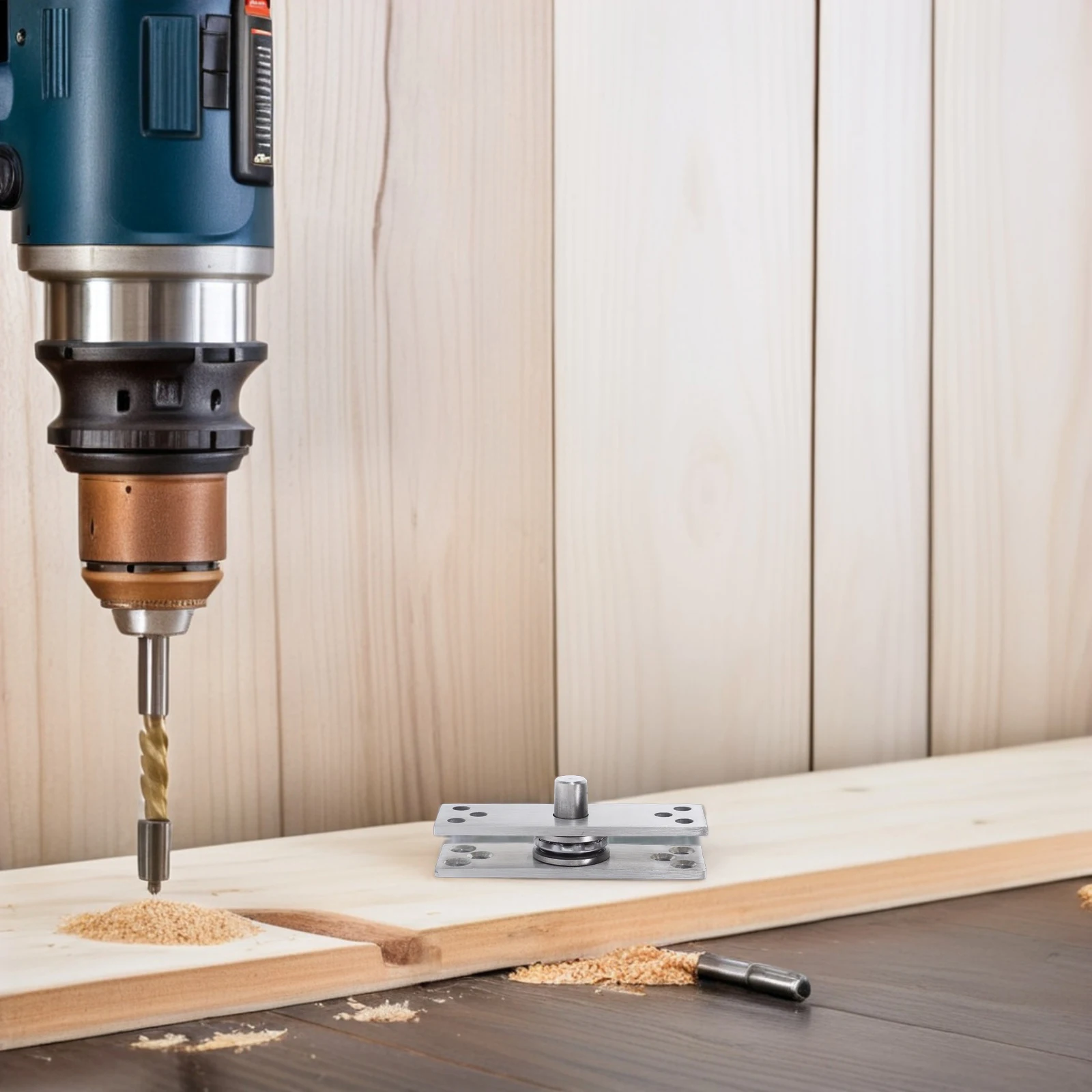 

1 Set Stainless Steel 360 Degree Rotating Hinge For Cabinets Wardrobes Bookshelves Concealed Pivot Hardware Hidden Hinges Wood