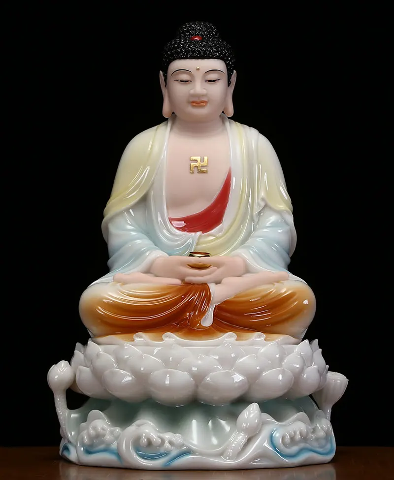 High grade Buddha statue Buddhism Sakyamuni Amitabha Efficacious HOME shrine altar FENG SHUI