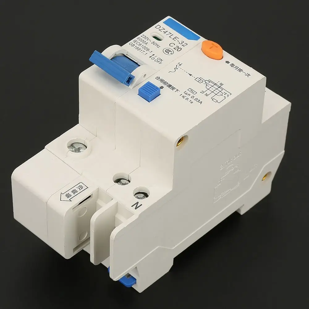 DZ47LE-32 Circuit Breaker 1P+N 230V Leakage Circuit Breaker 16A/20A/32A Earth Leakage Circuit Breaker Home Electrical Protection
