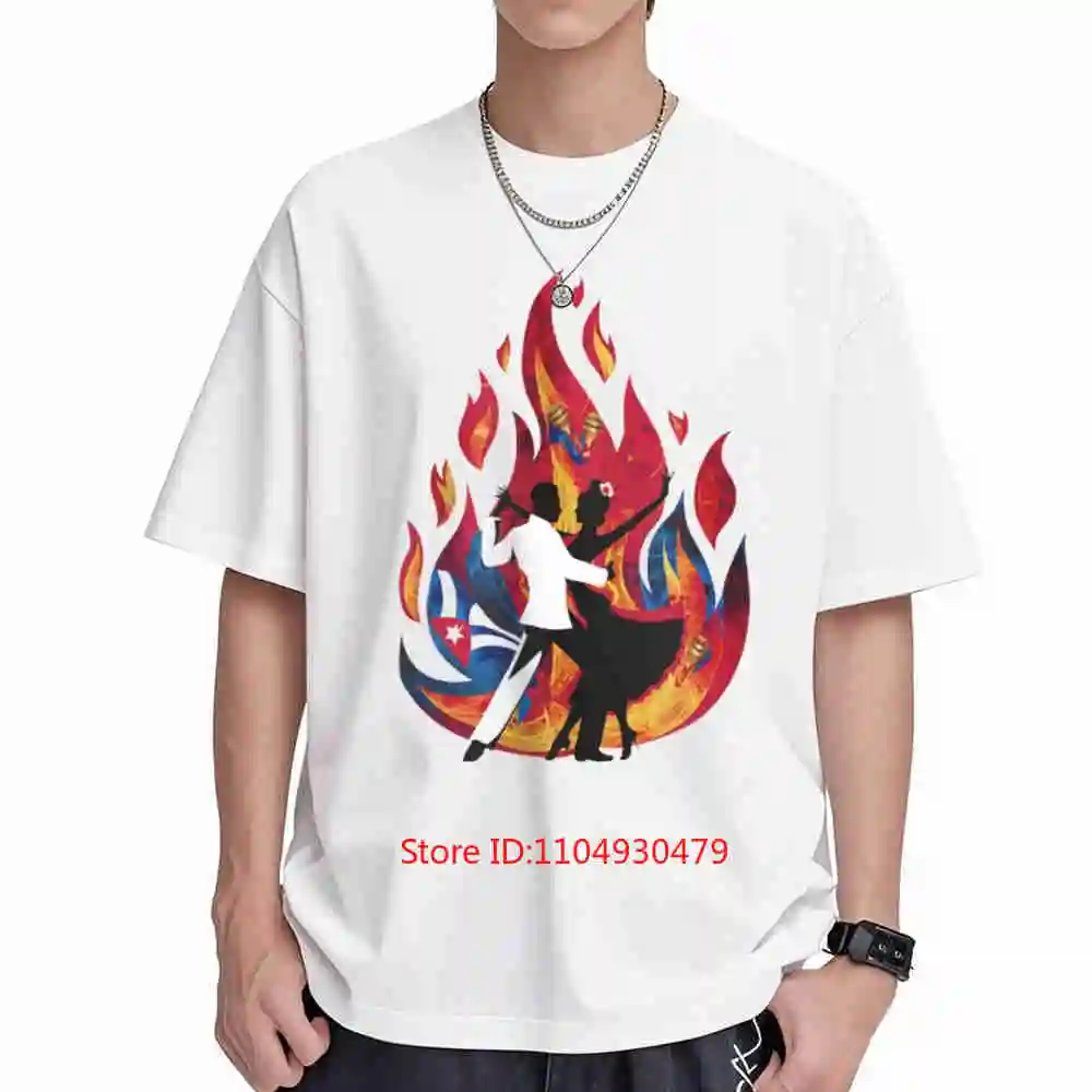 Salsa Cubana Fiery Dance Art Short Sleeve Tee 100% Cotton T-Shirt