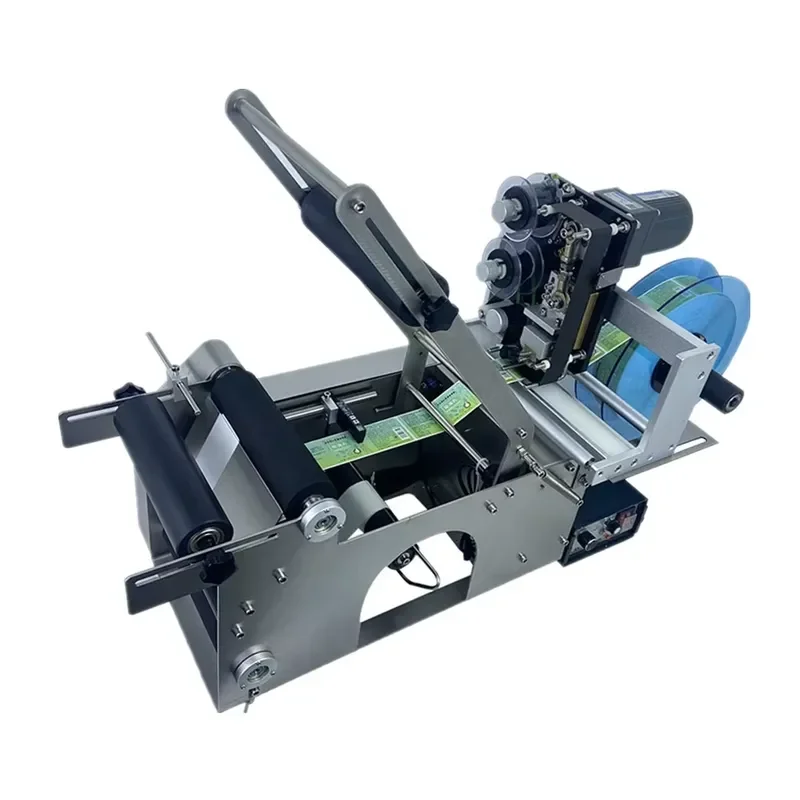 Semi-auto Round Bottle Print Date Labeling Machine Automatic Oil Bottle Labeling Machine with Dater