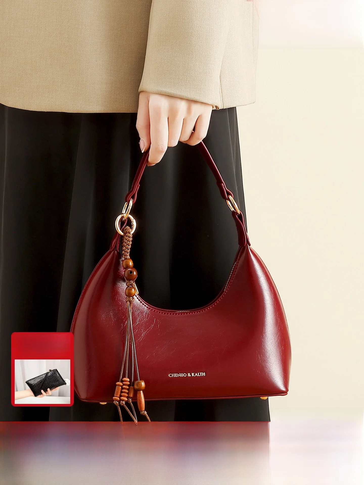 

Red Faion Simple Wedding Bag Luxury Aosphere New Bride Handbag Daily Use Dumpling Bag Versatile Crossbody Bag