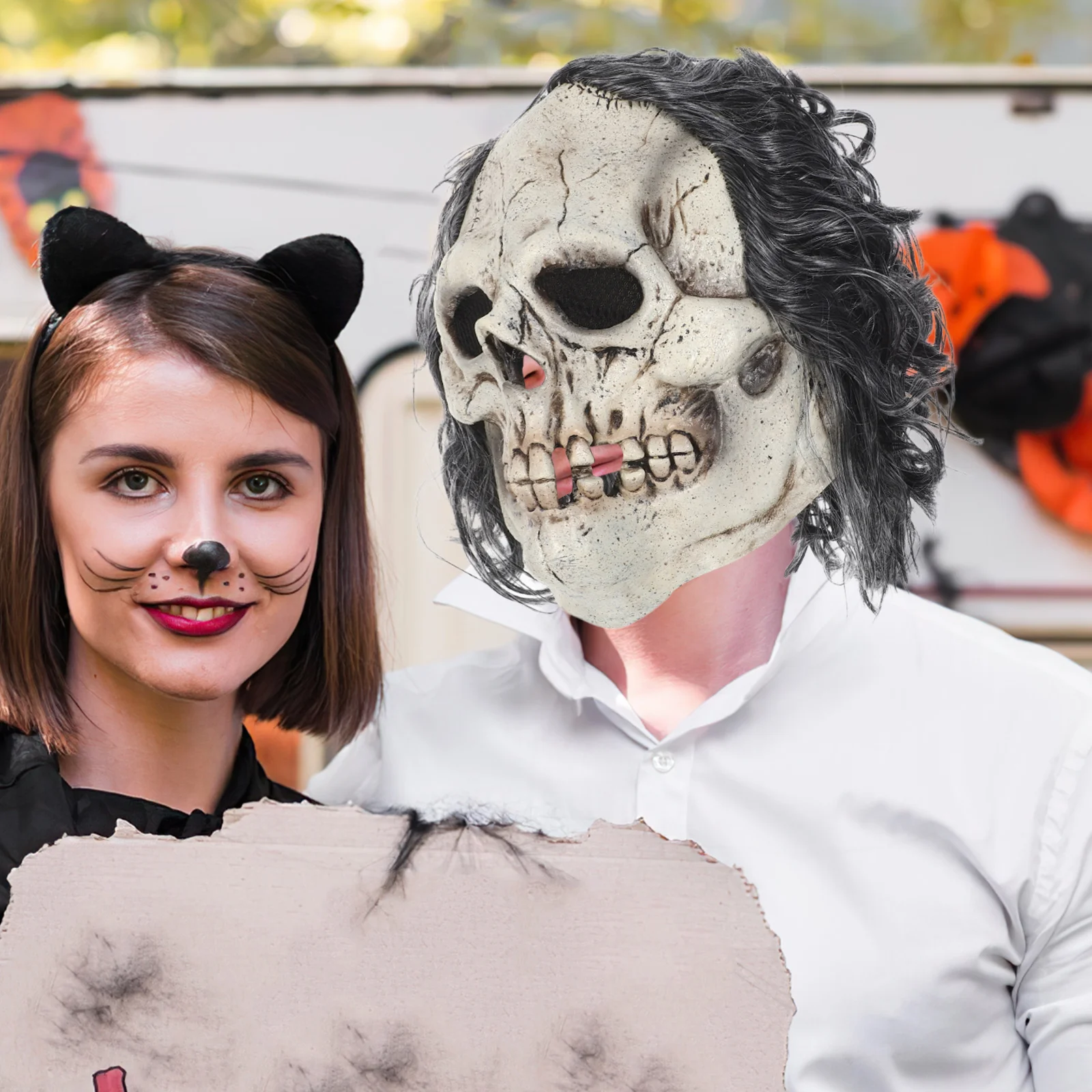 

Маска Черепа Косплей Ужас Анфас Хэллоуин Реквизит Эмульсия Взрослый Жуткий