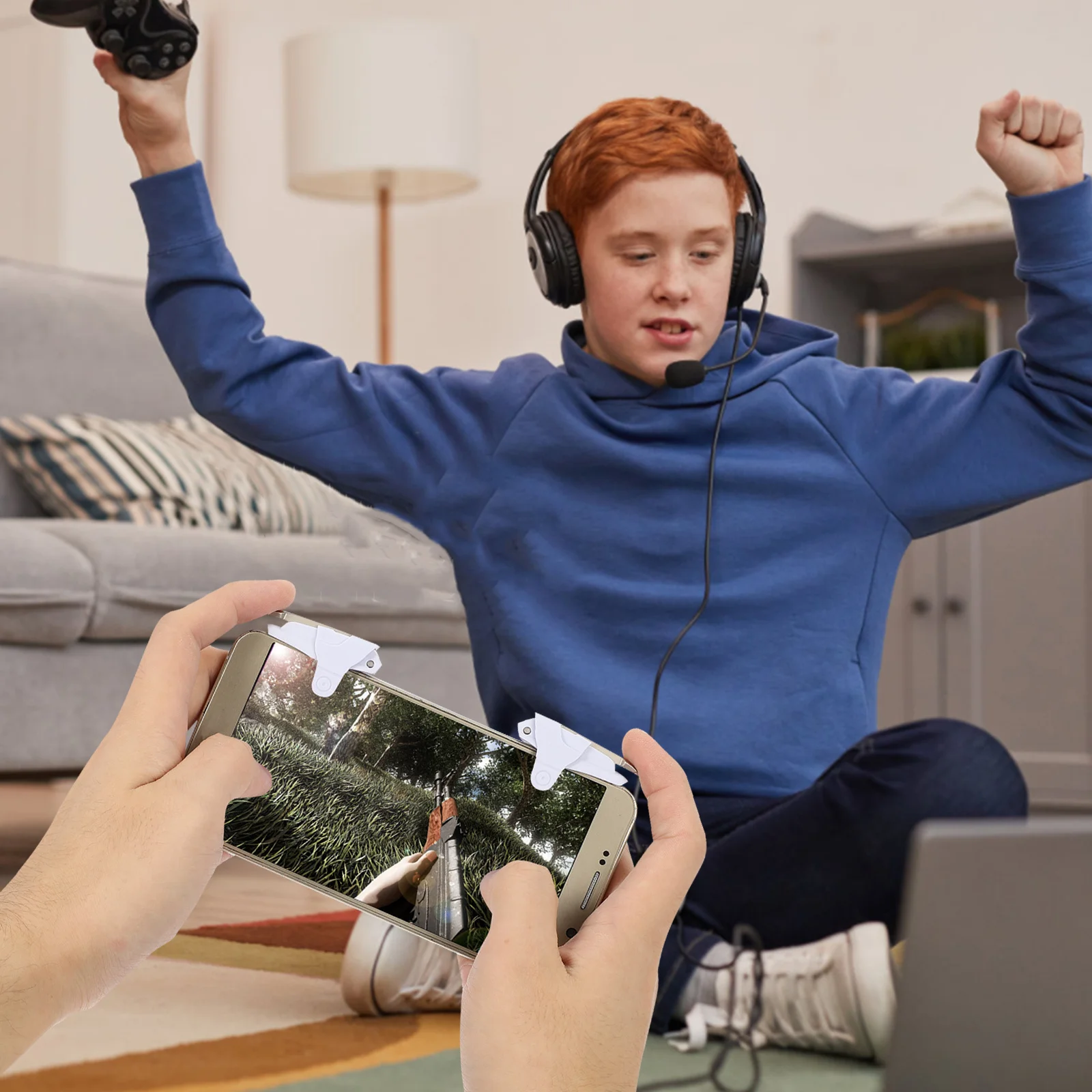 1 Paar Schießhilfe-Taste für Telefonspiel-Controller, hochempfindlicher Handy-Spielauslöser, kompatibel mit den meisten Smartphones Nr