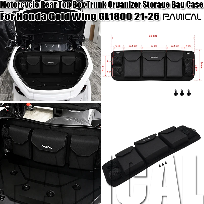 Panical Rear Top Box Motorcycle Trunk Organizer Storage Bag Case Accessories For Honda Gold Wing GL1800 2021-2026