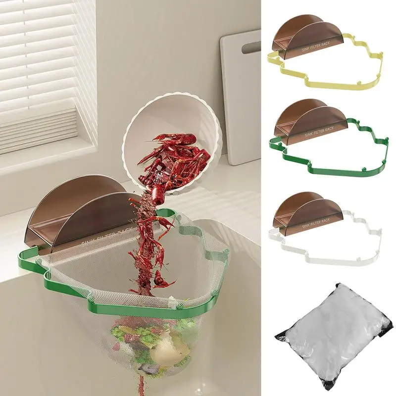 Sink Filter Rack Christmas Tree-Shaped Sink Strainer Stand Folding Sink Food Catcher Anti-clogging Kitchen Food Filter For