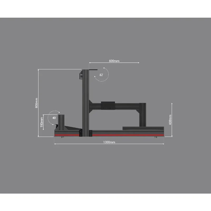 Aluminum Extruded 4080 Racing Chassis Driving Simulator Racing Cockpit with Seat Triple Monitor Mount