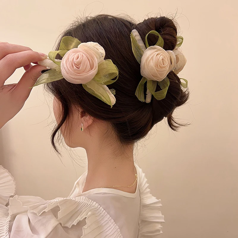 VANIKA – pinces à cheveux en forme de fleur pour femmes, nouvelle collection printemps, Barrettes épaisses pour filles, pince queue de cheval,