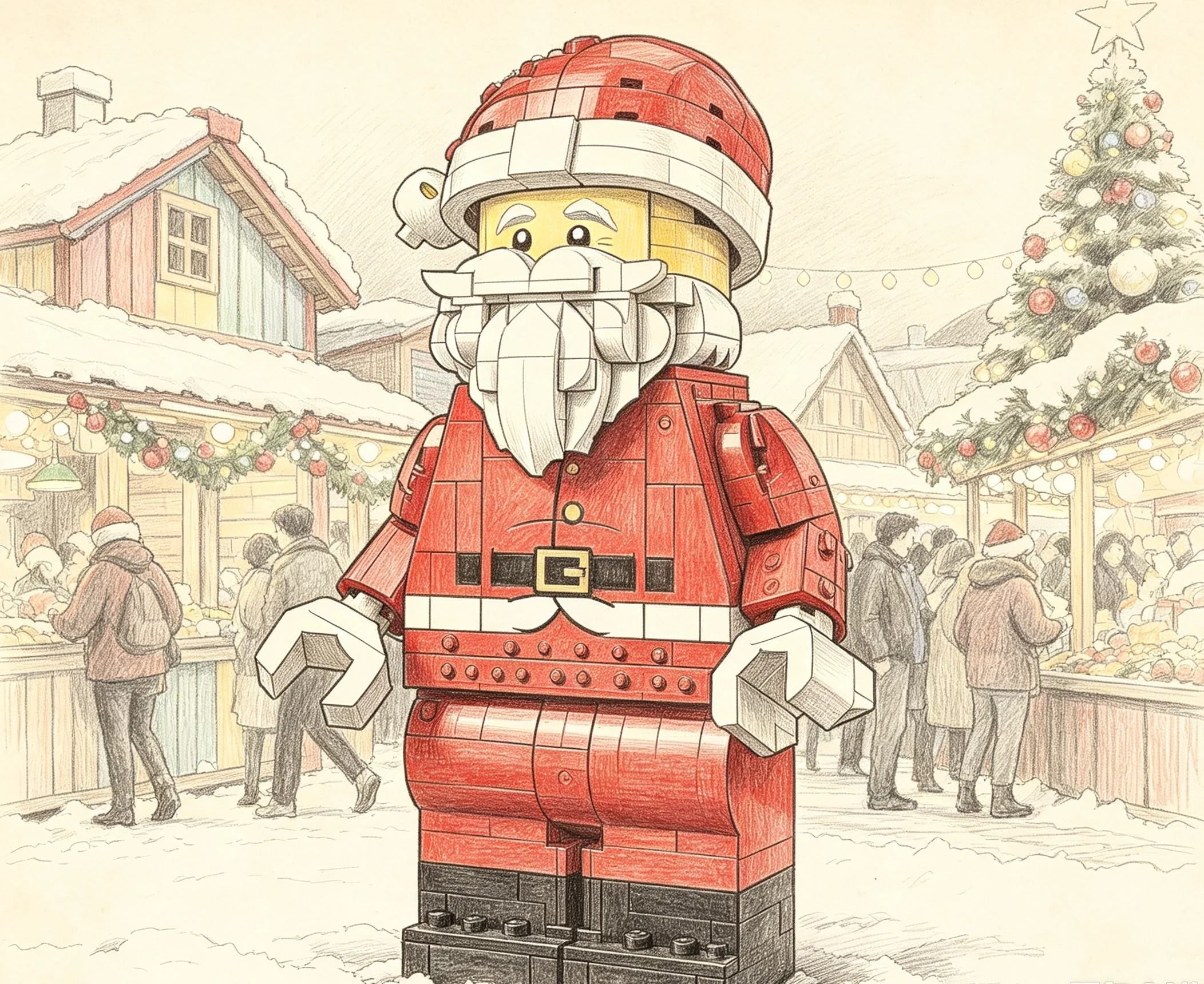 761pcs Hot Toy Up-Scaled Santa Minifigure Building Block Assemble Puzzle Model Holiday Seasonal Birthday Christmas Gifts