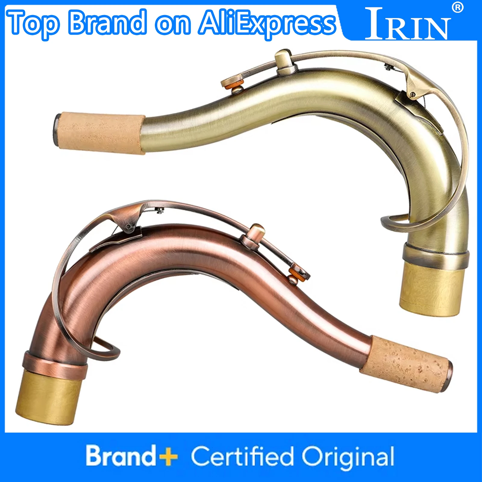 

IRIN гриф для тенор-саксофона 27 мм, латунный тенор-саксофон, изогнутый гриф, винтажный красный, медь, бронза, детали и аксессуары для деревянных духовых инструментов