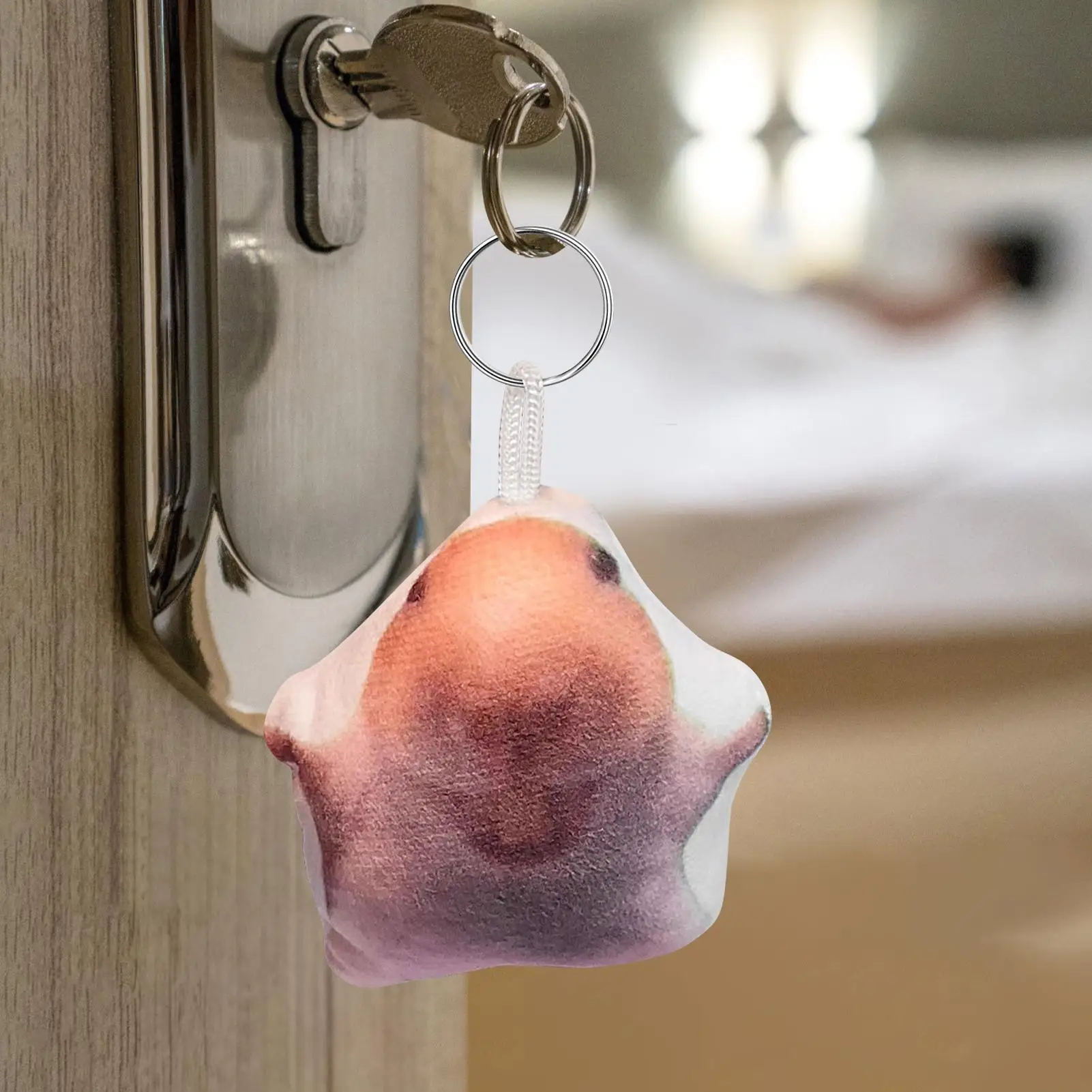 Porte-clés Hamster en peluche, pendentif, conception vocale de rire, breloque de sac, décoration suspendue, accessoire de sac à dos pour garçons et filles