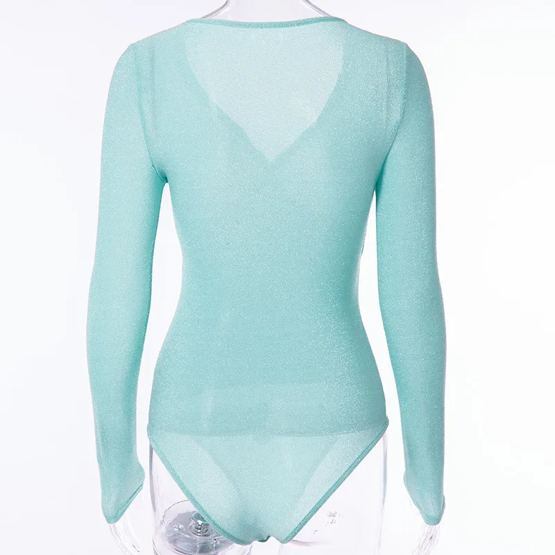 Toplook reflective cross bodysuit women sexy long sleeve V-neck autumn winter fahsion bodycon party club solid body  aesthetic