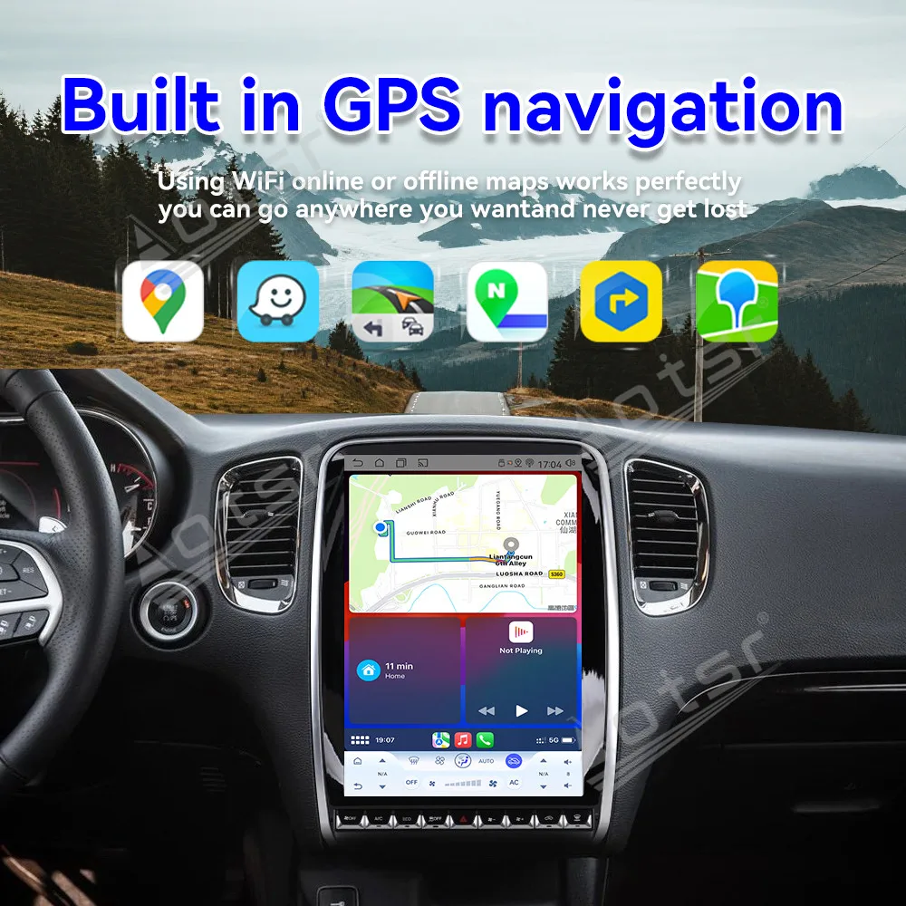 For Dodge Durango 2014-2020, 14.5 Inch Qualcomm Octa-Core Android 13 Car Stereo IPS Wireless CarPlay GPS Navigation DSP WiFi SWC
