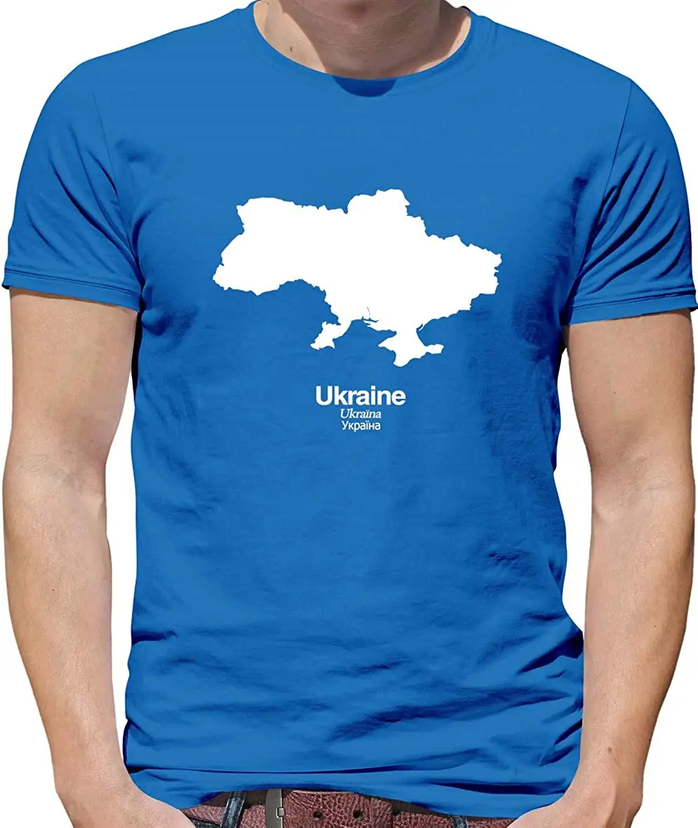 Ukraine Silhouette - Mens T-Shirt Men\'s 100% Cotton Casual T-shirts Loose Top Size S-3XL