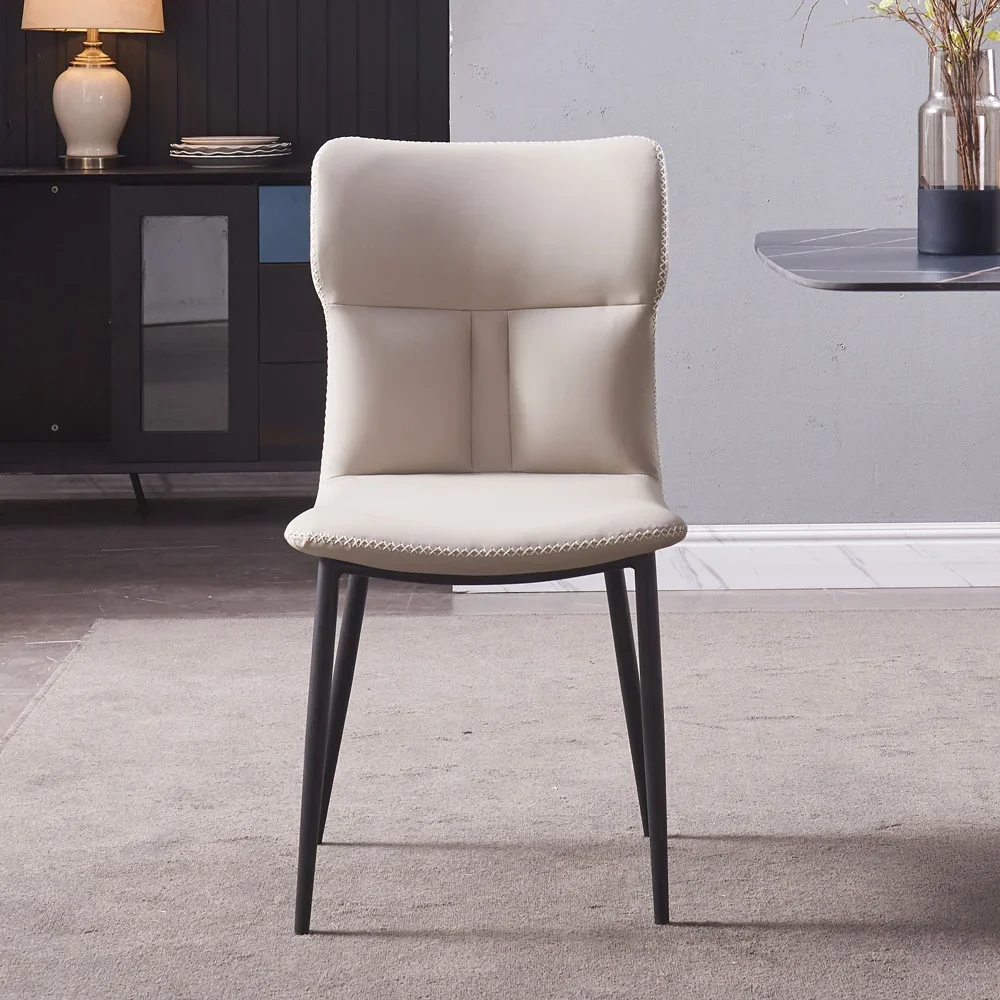 Luxury Modern Simple Design Leather Velvet Grey Brown Dining Chair