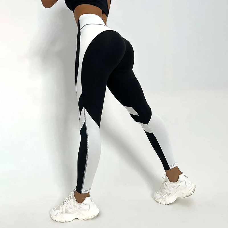 Colorblocked High Waist Yoga Pants Leggings for Women Tummy Control Workout Leggings for Women