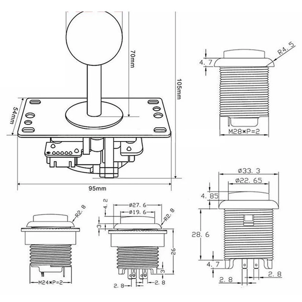 Codificador USB DIY para juegos de PC, Joystick, botones pulsadores iluminados LED para Joystick Arcade, piezas de Kits DIY