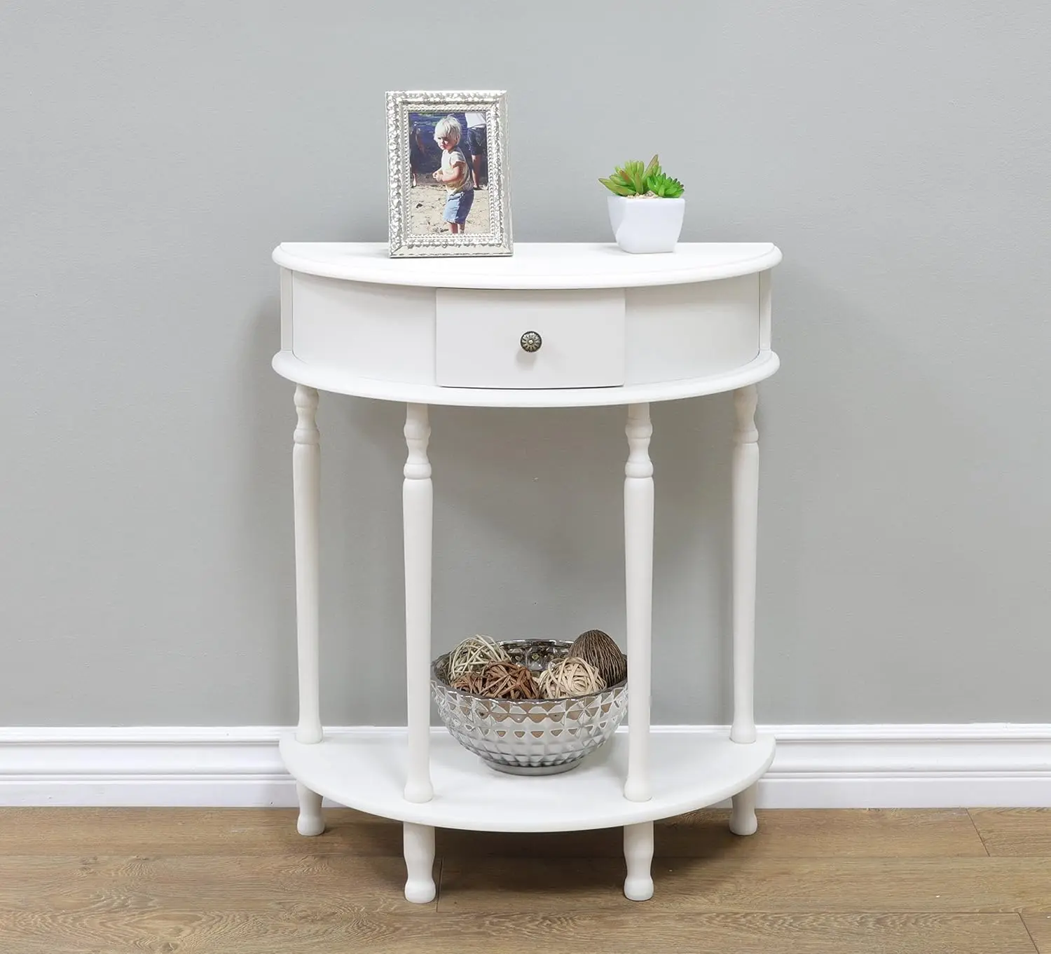 

Canterbury End Table, 23.2 in x 11.62 in x 28.57 in, White