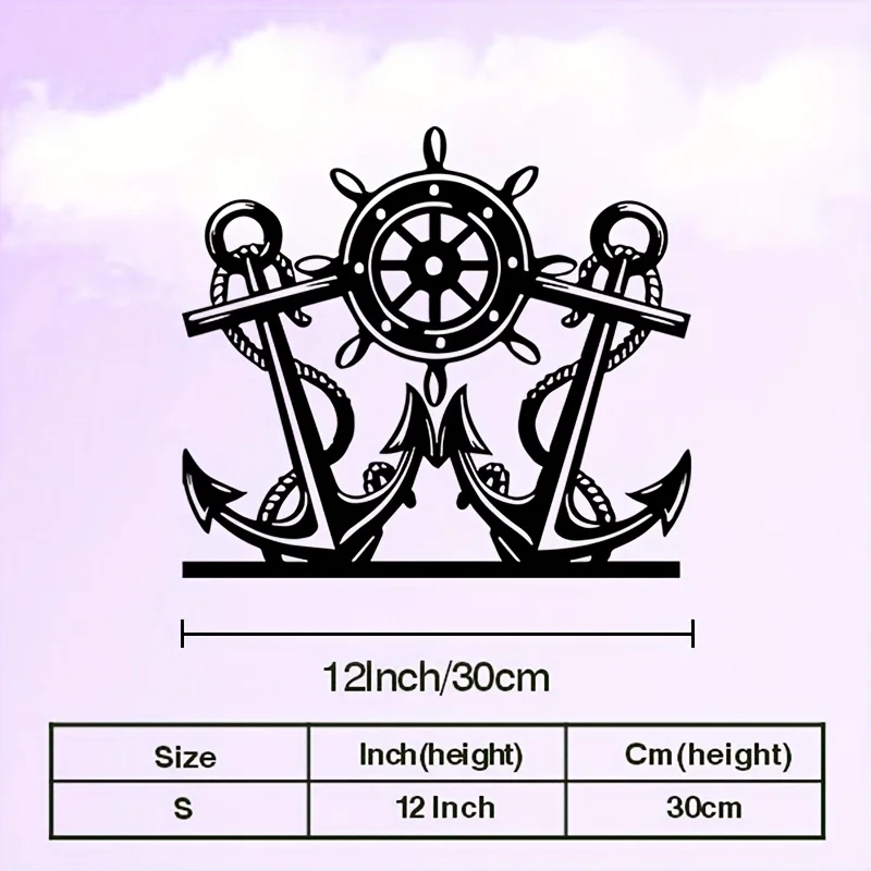 Heavy Duty Iron Anchor Wall Decor, Nautical Metal Art for Home, Patio, Fence Indoor Outdoor Use