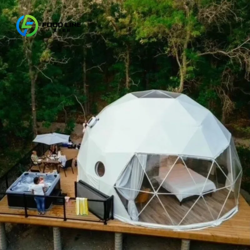 Custom Luxury Resort Geodesic Dome Tent, Waterproof UV Resistant Outdoor Shelter for Philippines Glamping Commercial Use