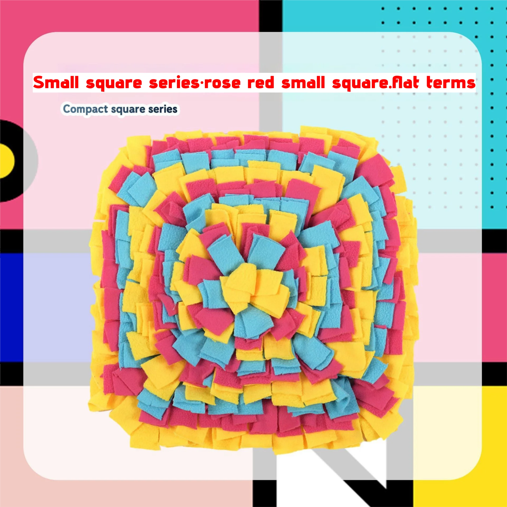 Rose Red Snuffle Mat for Dogs, Slow Feeder & Mental Stimulation Enrichment Toy for Puppies Small Dogs, Compact Pet Sniffing Pad